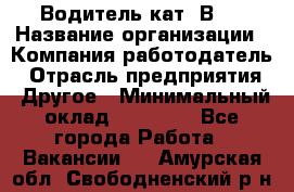 Водитель кат."ВCE › Название организации ­ Компания-работодатель › Отрасль предприятия ­ Другое › Минимальный оклад ­ 20 000 - Все города Работа » Вакансии   . Амурская обл.,Свободненский р-н